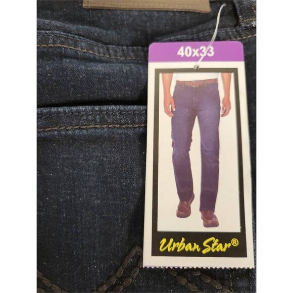 Urban Star Blue Jeans NWT Men’s Size 40x33 Relaxed Fit Denim Pants - Picture 2 of 7